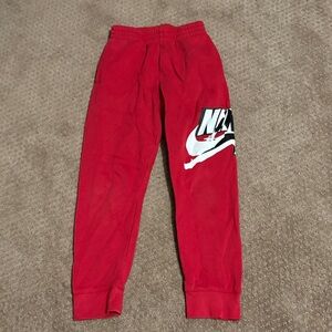 Nike Kids Red Sweatpants with Logo